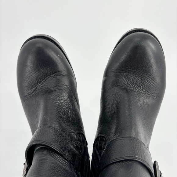 Vince Camuto Boots Womens 6 Welton Riding Mid-Calf Side Zipper Black Leather - Picture 7 of 10